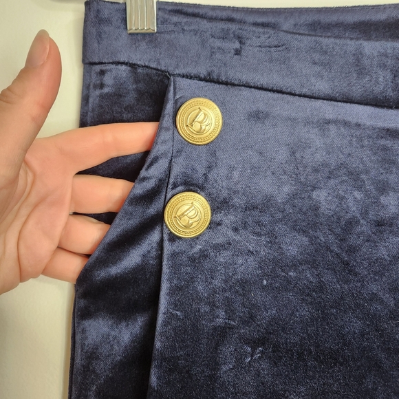 Pierre Balmain Dark Blue Velour 4 Button Highrise Straight Leg Pants Size 40 EU - Picture 6 of 16